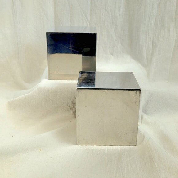 Nickled Chrome Cube Set of 2  by Design Line El Segundo California - Picture 6 of 6